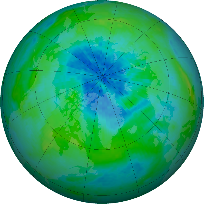 Arctic ozone map for 11 September 2004